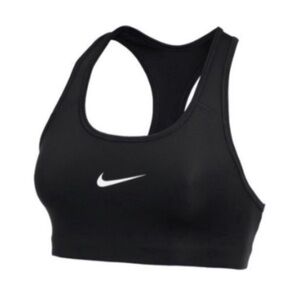 NWT Nike Black Medium Support Non Padded Swoosh 2.0 Sports Bra Size Small